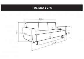 Диван-кровать Тулисия пастельно-голубой, ткань рогожка в Игре - igra.mebel24.online | фото 3