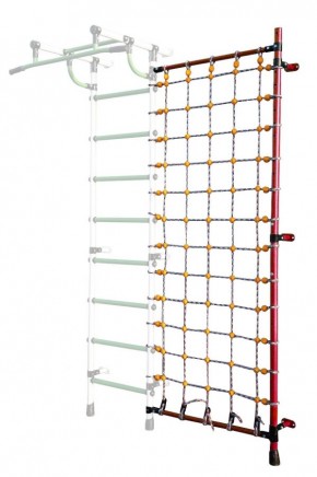 Дополнительная стойка к пристенному ДСК с сеткой для лазания, цв. красный в Игре - igra.mebel24.online | фото