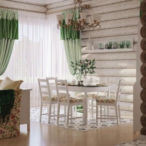 Комлект Вествик обеденный стол и четыре стула, массив сосны, цвет белый в Игре - igra.mebel24.online | фото