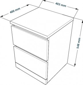 Комод Варма 2 с двумя выдвижными ящиками, цвет белый в Игре - igra.mebel24.online | фото 3