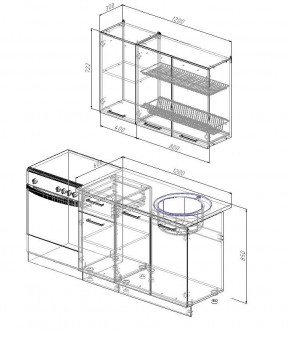 Кухонный гарнитур Антрацит 1200 (Стол. 26мм) в Игре - igra.mebel24.online | фото 2