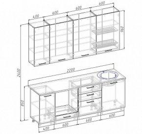 Кухонный гарнитур Антрацит 2200 (Стол. 38мм) в Игре - igra.mebel24.online | фото 3