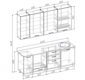 Кухонный гарнитур Дели 2200 (Стол. 26мм) в Игре - igra.mebel24.online | фото 2