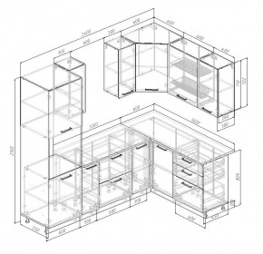 Кухонный гарнитур угловой Трансильвания 2400x1600 мм (Стол. 38 мм) в Игре - igra.mebel24.online | фото 2