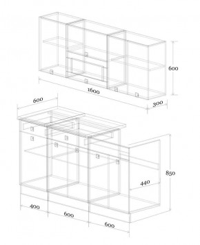 Кухонный гарнитур Виола 1600 (Венге/Дуб Сонома/Дуб Юкон) в Игре - igra.mebel24.online | фото 2