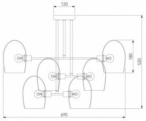 Люстра на штанге Eurosvet Gardie 70141/6 хром в Игре - igra.mebel24.online | фото 2