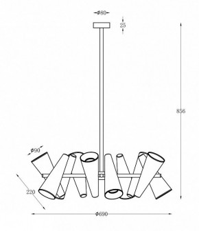 Люстра на штанге Maytoni Giro MOD095PL-10BS в Игре - igra.mebel24.online | фото 2