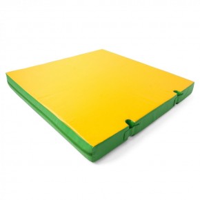 Мат гимнастический 1х1х0,1м с вырезом под стойки цв. зеленый-желтый в Игре - igra.mebel24.online | фото