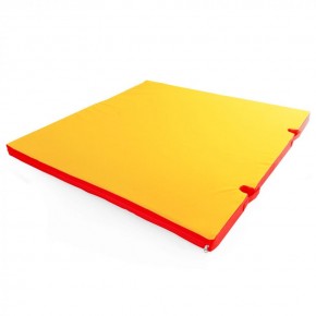 Мат гимнастический 1х1х0,05м с вырезом под стойки цв. красный-желтый в Игре - igra.mebel24.online | фото