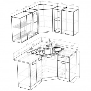 ОЛЬГА Кухонный гарнитур Оптима 2 (1500*1300 мм) в Игре - igra.mebel24.online | фото 2