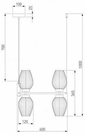 Подвесная люстра Eurosvet Alva 30183/4 латунь в Игре - igra.mebel24.online | фото 4