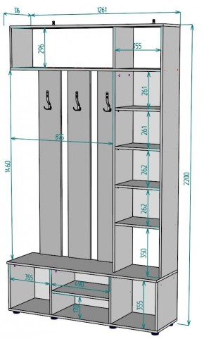 Прихожая с зеркалом V19_M в Игре - igra.mebel24.online | фото 2