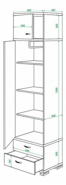 Шкаф платяной Домино КС-10 в Игре - igra.mebel24.online | фото 3