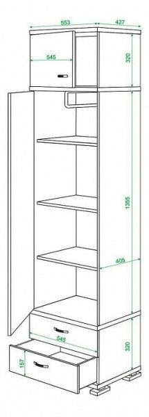 Шкаф платяной Домино КС-10 в Игре - igra.mebel24.online | фото 3