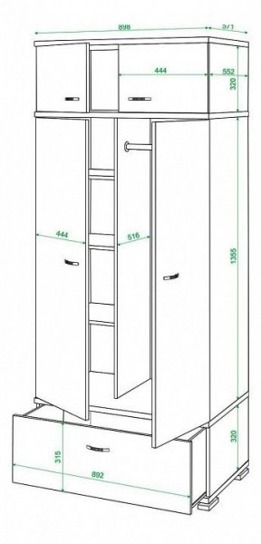 Шкаф платяной Домино КС-20 в Игре - igra.mebel24.online | фото 3