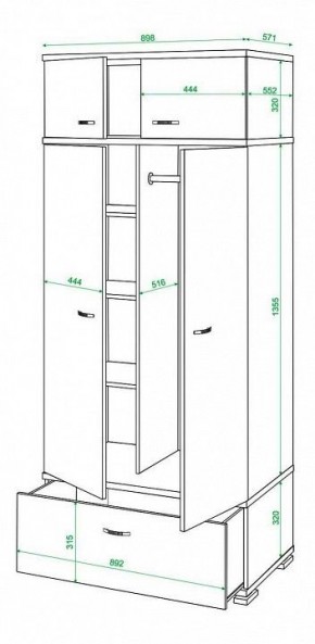 Шкаф платяной Домино КС-20 в Игре - igra.mebel24.online | фото 3