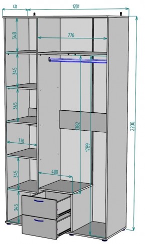 Шкаф с зеркалом Ольга H54_M в Игре - igra.mebel24.online | фото 2