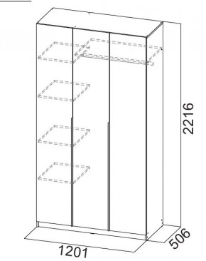 Шкаф ШК-5 (1200) Графит серый в Игре - igra.mebel24.online | фото