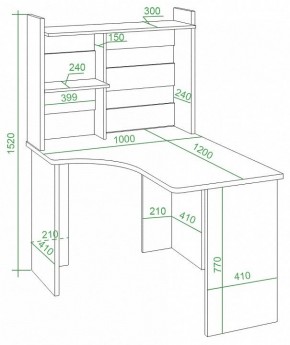 Стол компьютерный Домино Lite СКЛ-Угл120+НКЛ-100 в Игре - igra.mebel24.online | фото 2