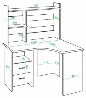 Стол компьютерный Домино Lite СКЛ-Угл120+НКЛХ-120 в Игре - igra.mebel24.online | фото 2