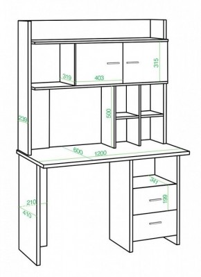 Стол компьютерный Нельсон Lite СКЛ-Прям120+НКЛХ-120 БЕН в Игре - igra.mebel24.online | фото 2