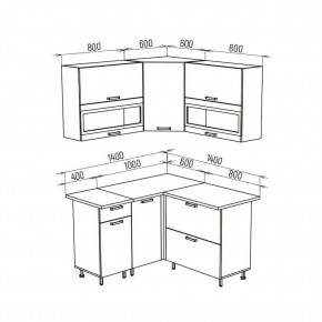 ТЕХНО Кухонный гарнитур угловой 1,4х1,4 м Компоновка №2 в Игре - igra.mebel24.online | фото 8