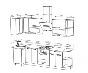 ТЕХНО Кухонный гарнитур угловой 2,7х0,9 м Компоновка №2 в Игре - igra.mebel24.online | фото 8