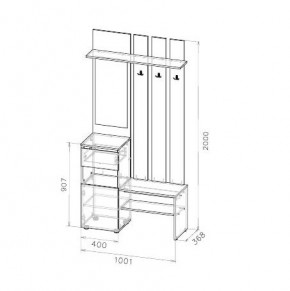 Токио Вешалка с зеркалом в Игре - igra.mebel24.online | фото 3