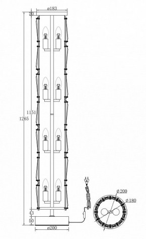 Торшер Maytoni Puntes MOD043FL-08G в Игре - igra.mebel24.online | фото 3