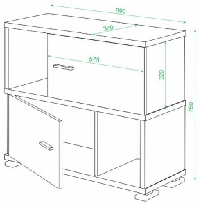 Тумба комбинированная Домино СБ-30/2 в Игре - igra.mebel24.online | фото 3