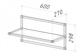 Вешалка Грань 2 600 (Дуб Грей) в Игре - igra.mebel24.online | фото 2