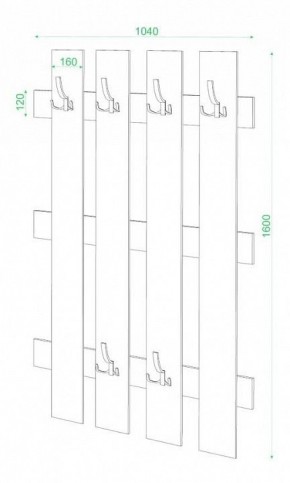 Вешалка настенная Домино СТ-280 в Игре - igra.mebel24.online | фото 2